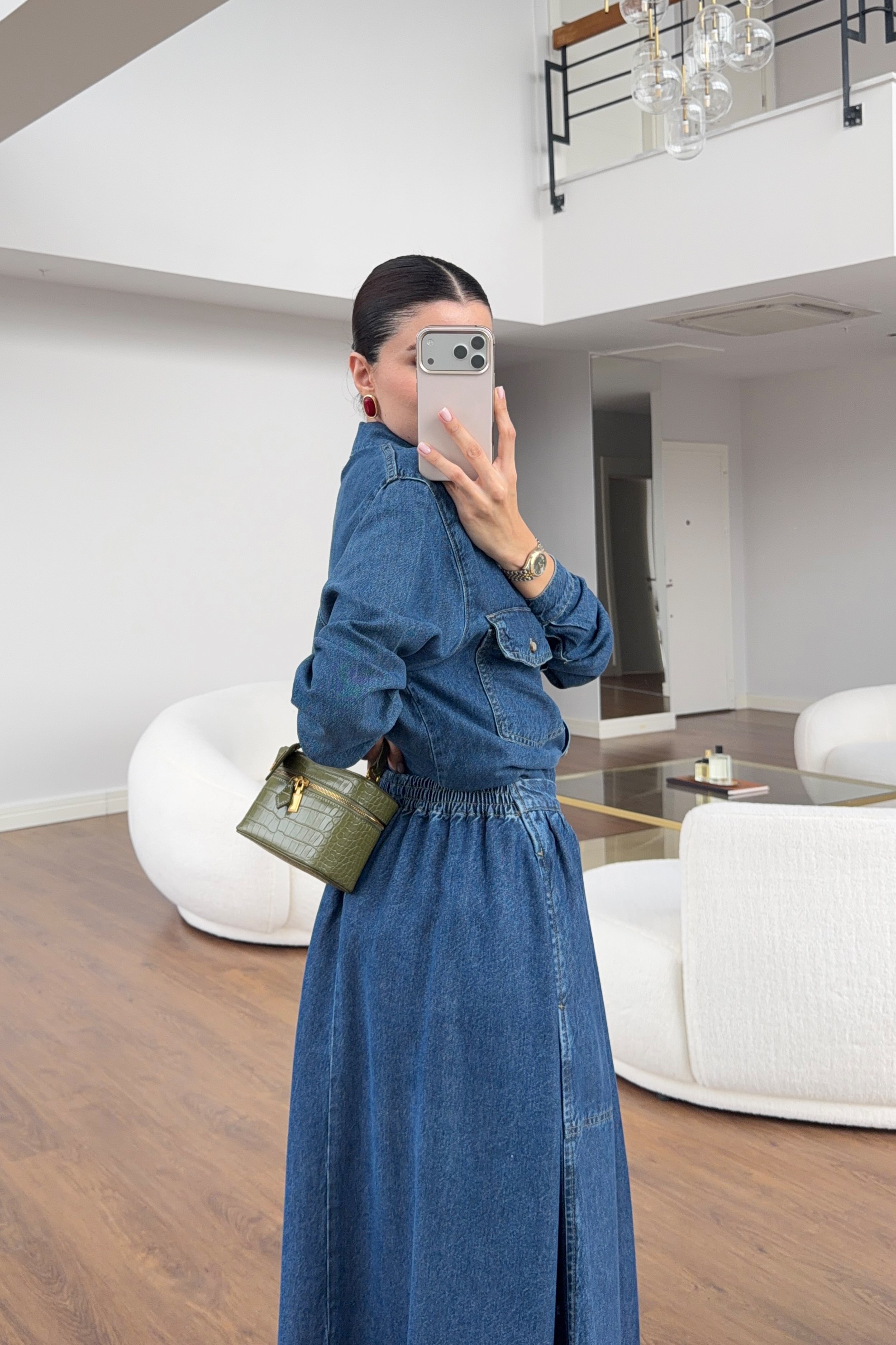 Yumuşak Denim Etek 