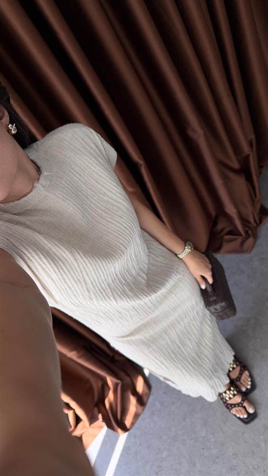 %100 Pamuk Taş Müslin Elbise