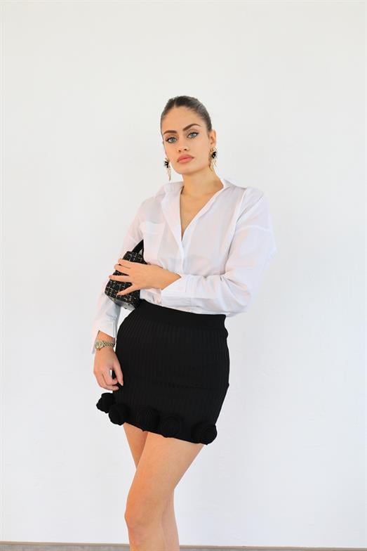 3 Boyutlu Siyah Triko Etek