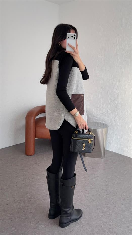 3 Renkli Peluş Yelek