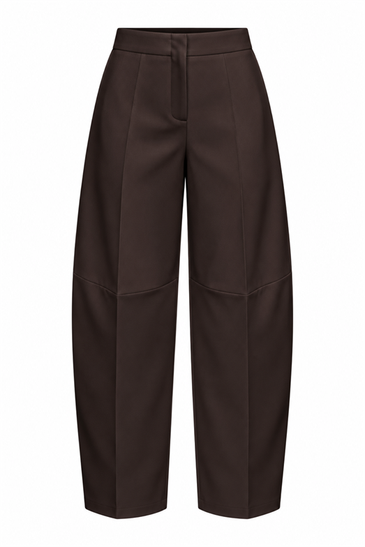 Acı Kahve Barrel Fit Kumaş Pantolon