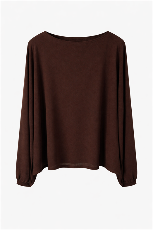 Acı Kahve Kayık Yaka Salaş Bluz