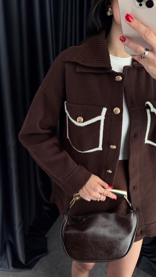 Acı Kahve Triko Ceket