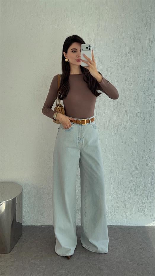 Açık Buz Mavi Salaş Jean