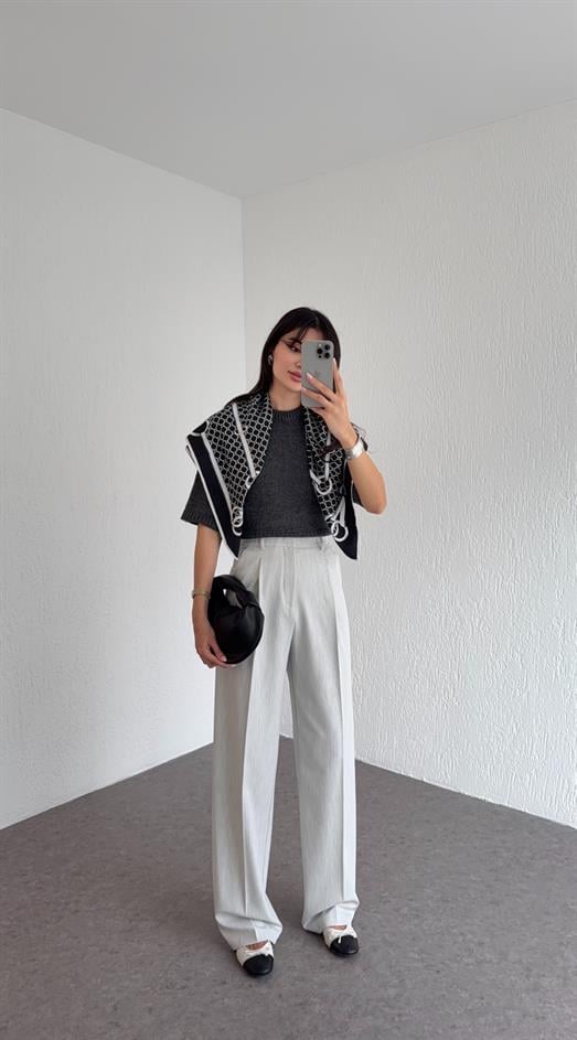 Açık Gri Dilvin Palazzo Pantolon