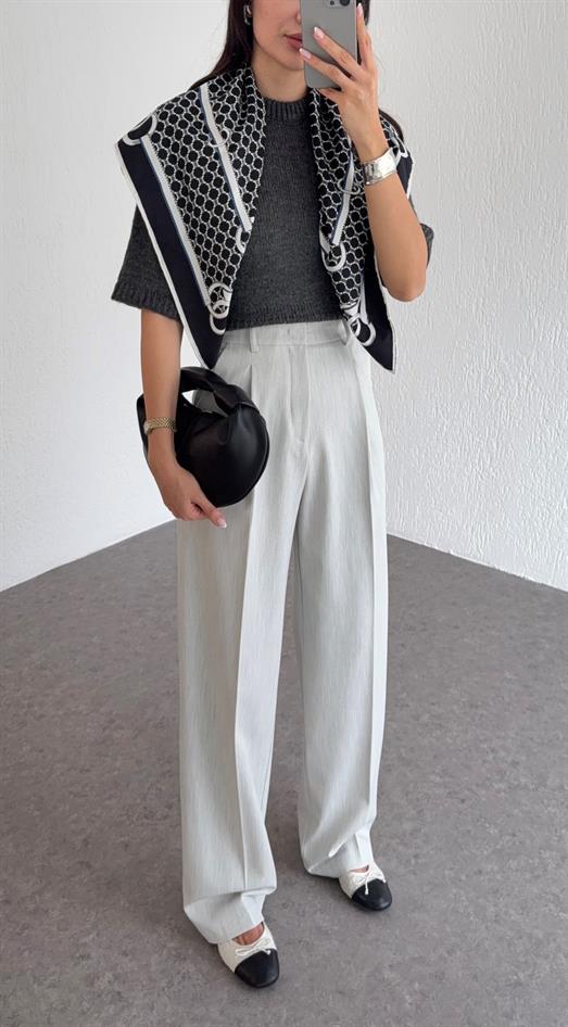 Açık Gri Dilvin Palazzo Pantolon