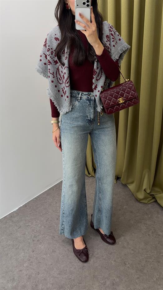 Açık Kar Yıkama Flare Jean