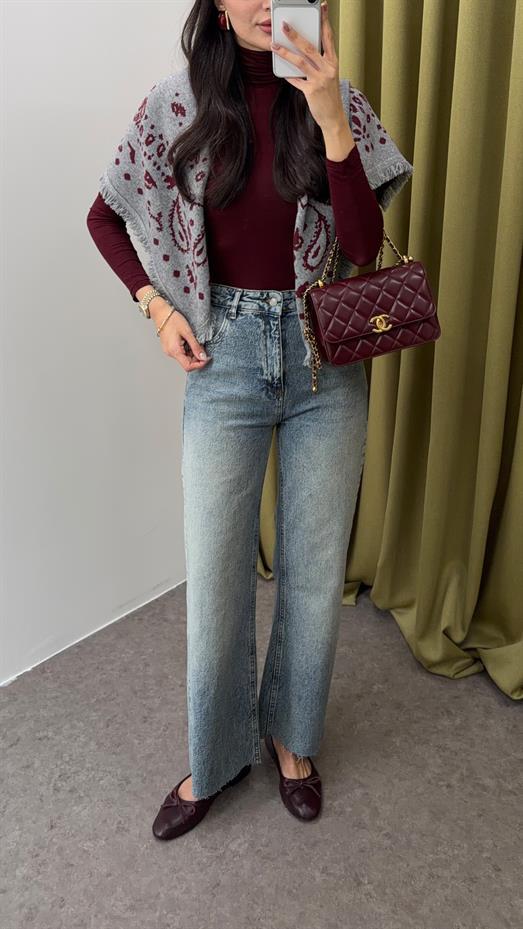 Açık Kar Yıkama Flare Jean