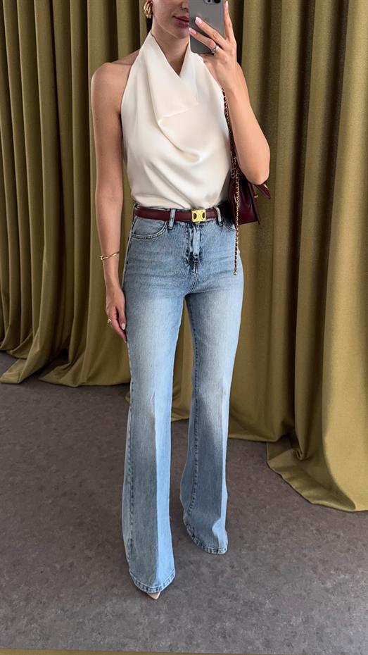 Açık Kar Yıkama İspanyol Jean