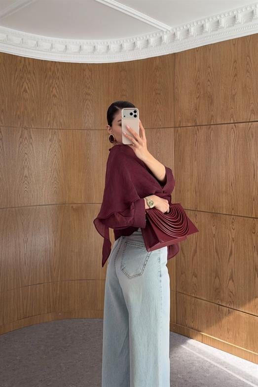 Açık Mavi Kar Yıkama Wide Leg Jean