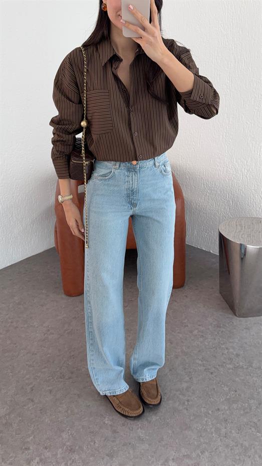 Açık Mavi Straight Jean