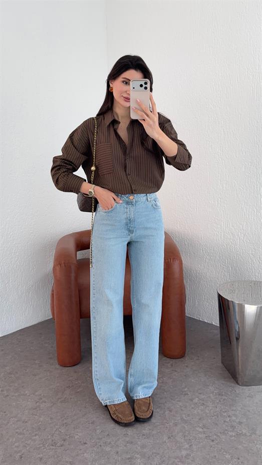 Açık Mavi Straight Jean