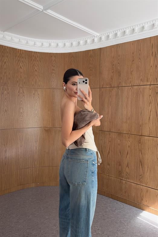 Açık Mavi Yıkamalı Relax Fit Jean