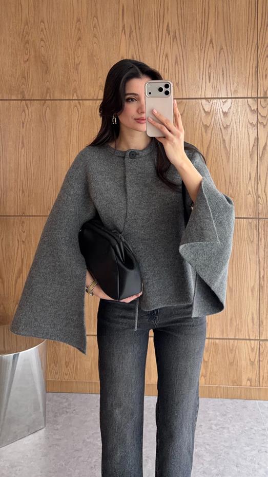 Antrasit Pelerin Hırka