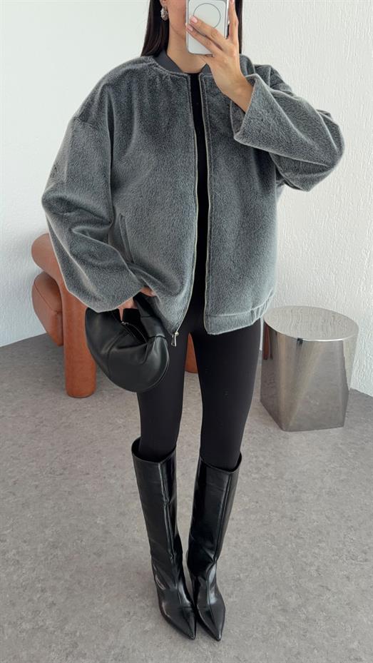 Antrasit Premium Bomber Ceket