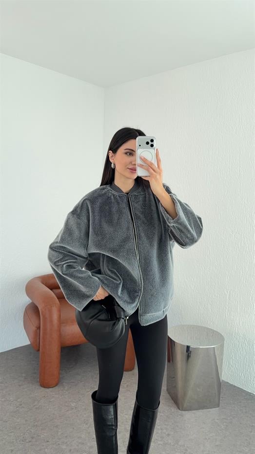 Antrasit Premium Bomber Ceket