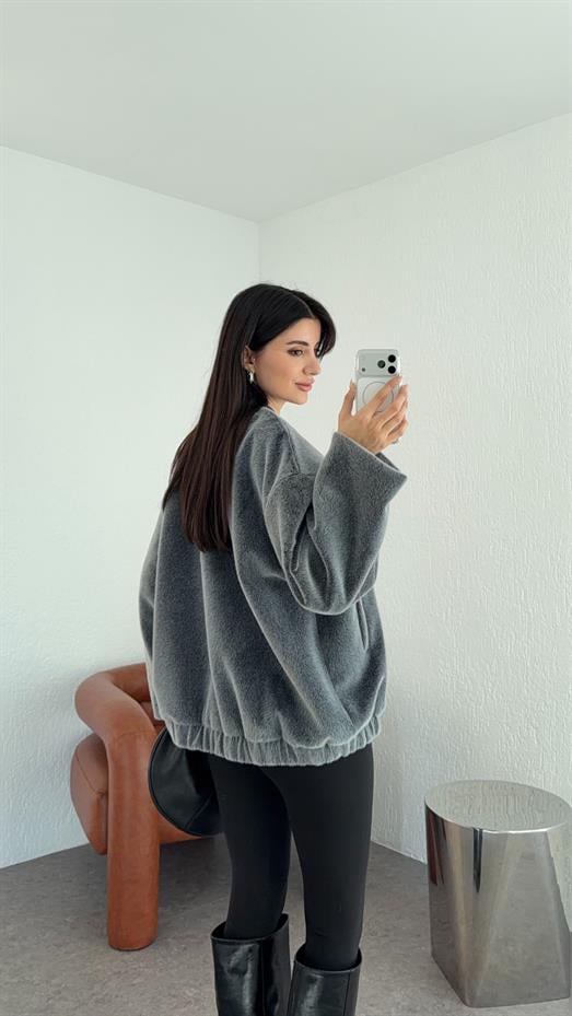 Antrasit Premium Bomber Ceket