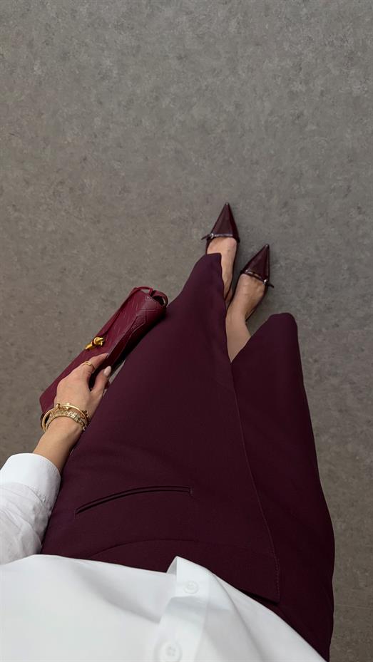 Asimetrik Mürdüm Kalem Etek