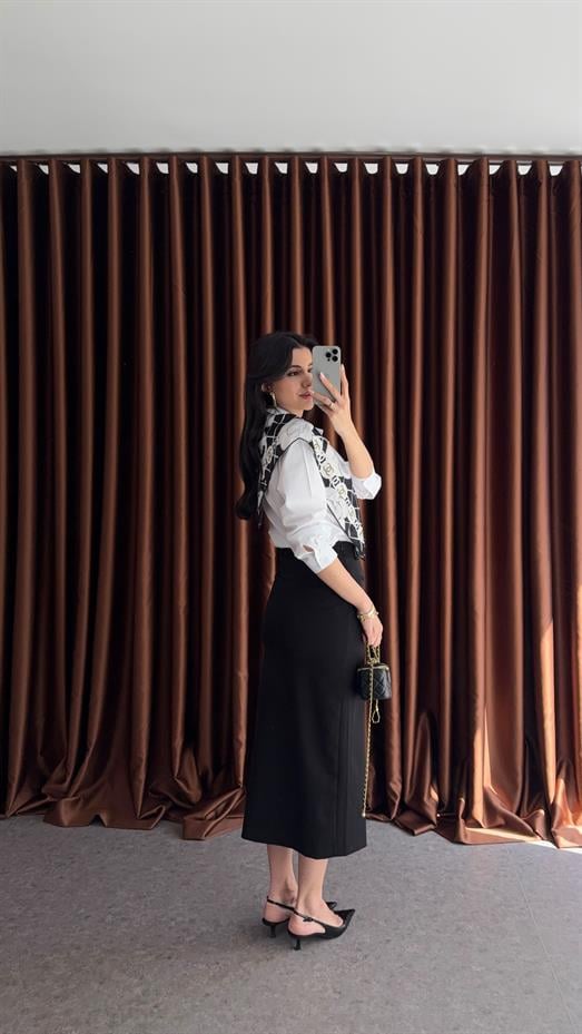 Asimetrik Siyah Kalem Etek