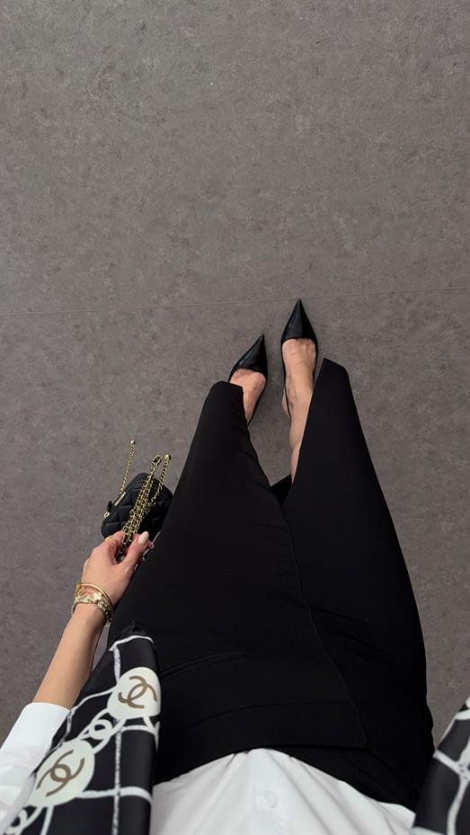 Asimetrik Siyah Kalem Etek