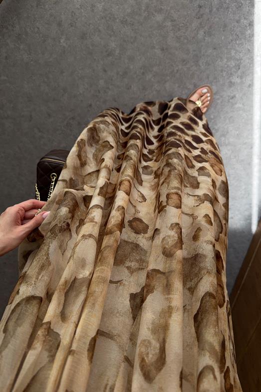 Askılı Leopar Elbise