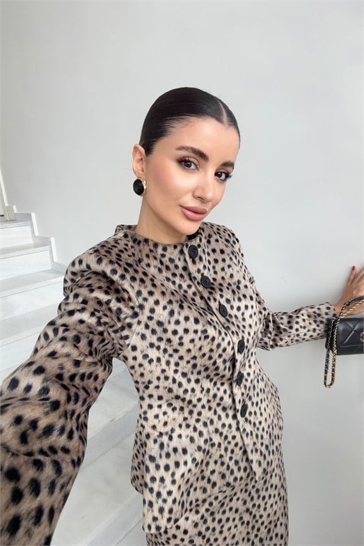 Bambi Desen Dokulu Ceket