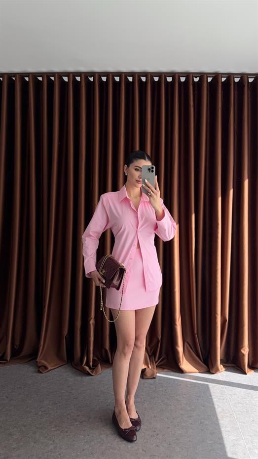 Basic Pembe Mini Etek