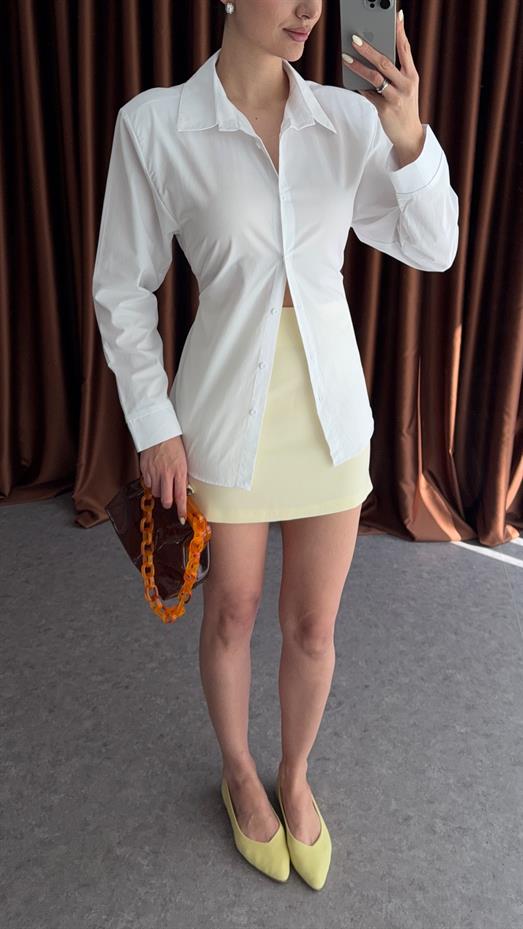 Basic Sarı Mini Etek