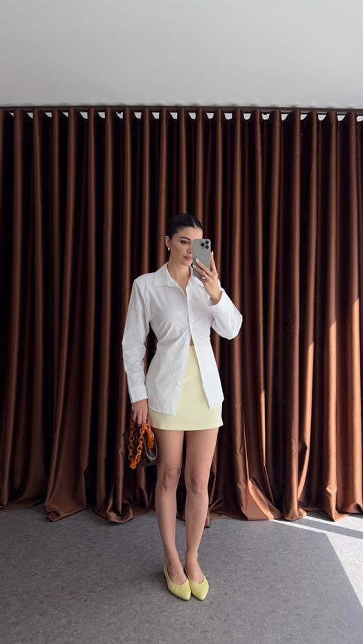 Basic Sarı Mini Etek