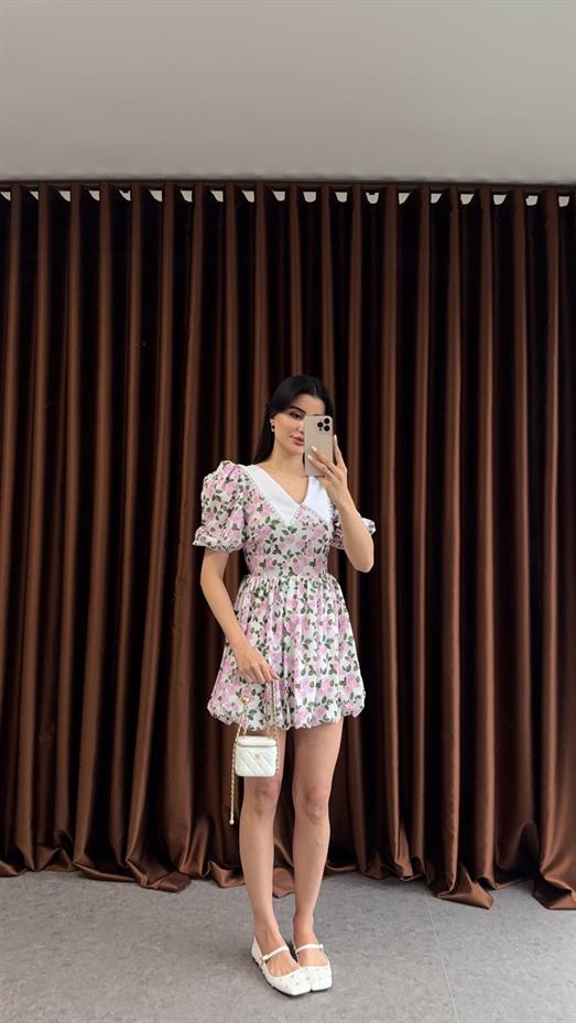 Bebe Yaka Pembe Elbise