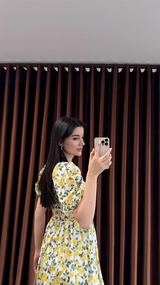 Bebe Yaka Sarı Elbise