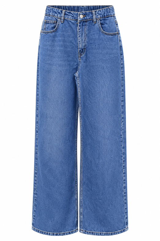 Beli Lastikli Rahat Kesim Mavi Jean
