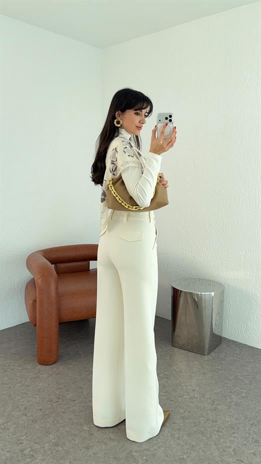 Beyaz Premium Pantolon