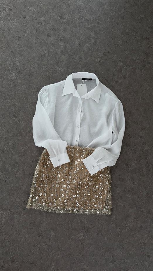 Beyaz Tülbent Gömlek