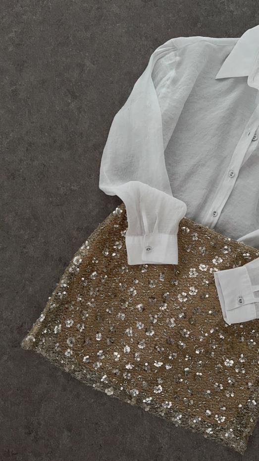 Beyaz Tülbent Gömlek