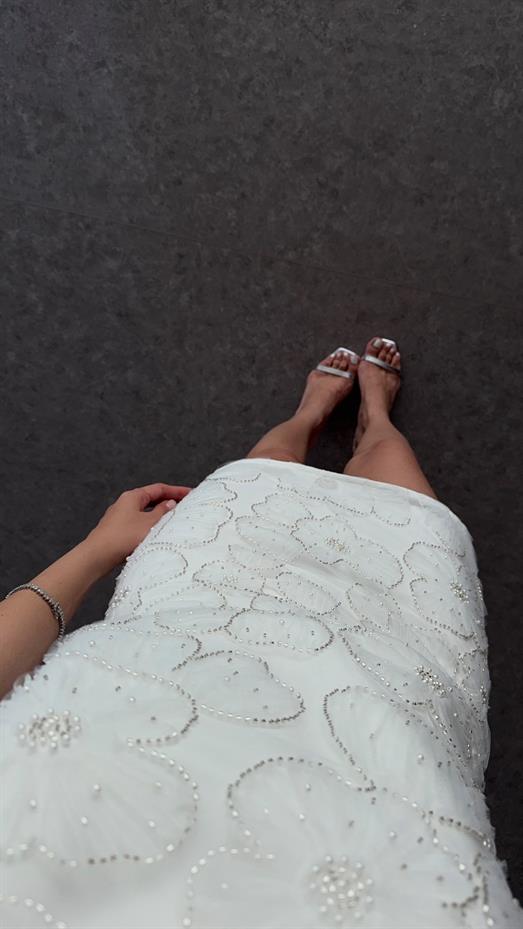 Boncuklu Beyaz Takım