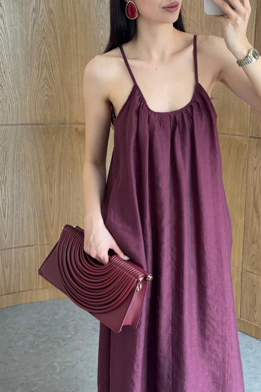 Bordo Bluzlu Elbise Takım