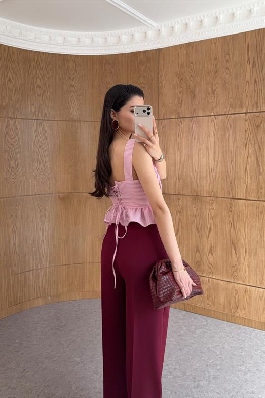 Bordo Kumaş Palazzo