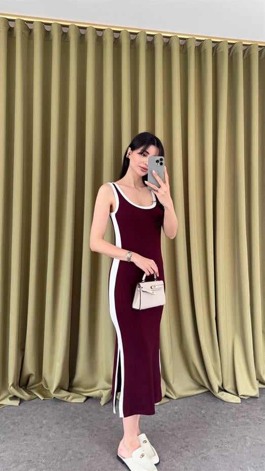 Bordo Modal Elbise