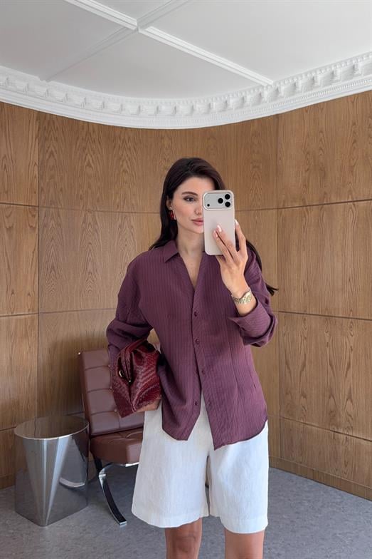Bordo Modal Gömlek