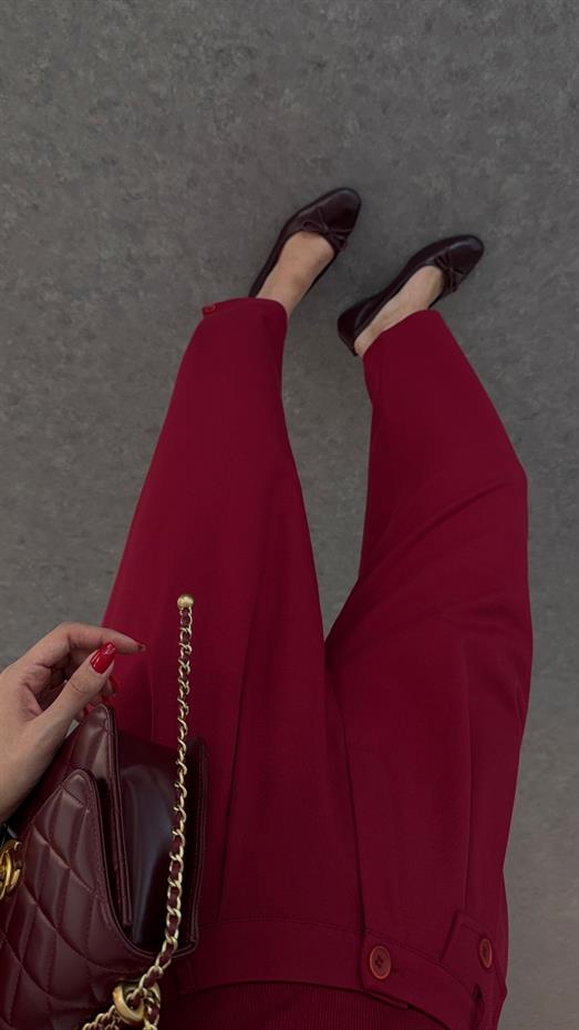 Bordo Şalvar Pantolon