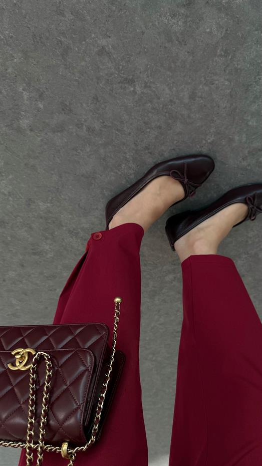 Bordo Şalvar Pantolon