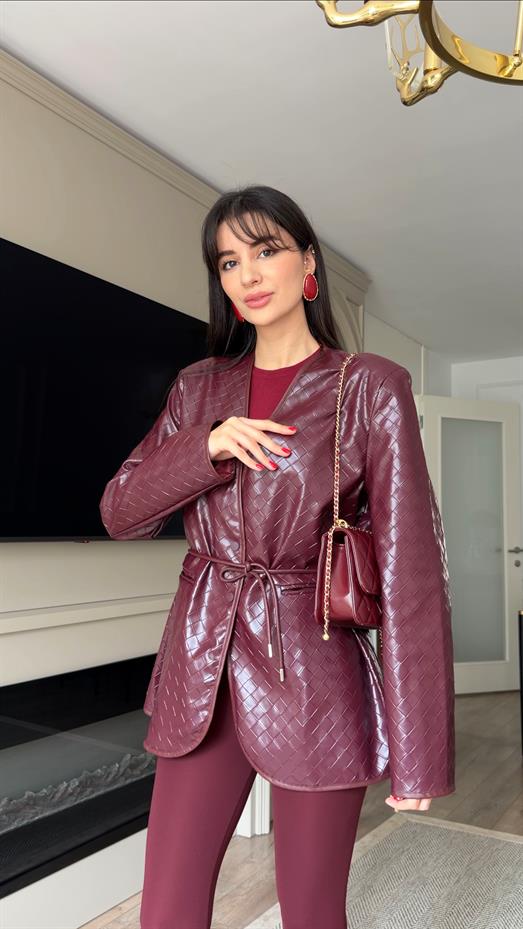 Bttg Bordo Deri Ceket