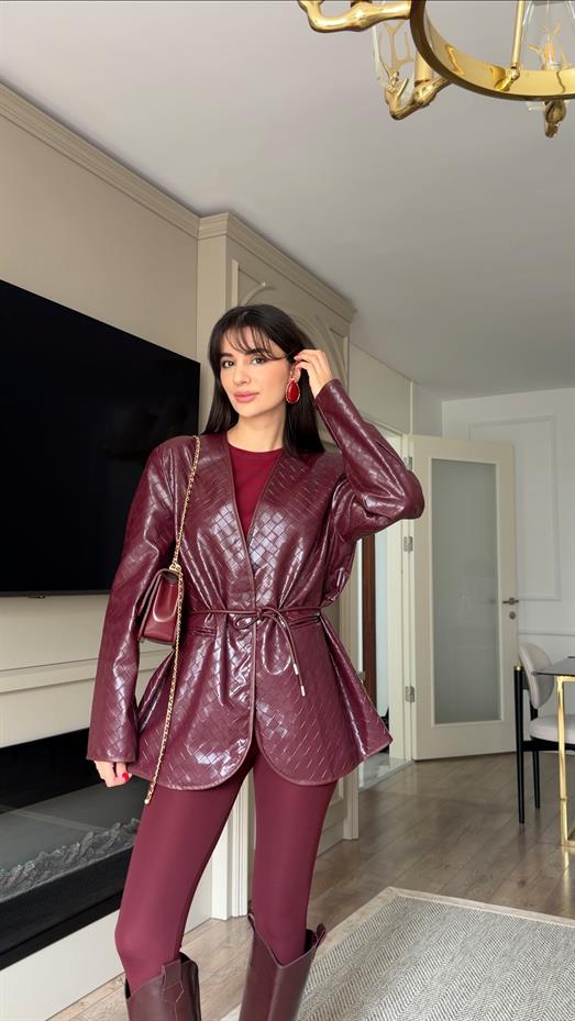 Bttg Bordo Deri Ceket