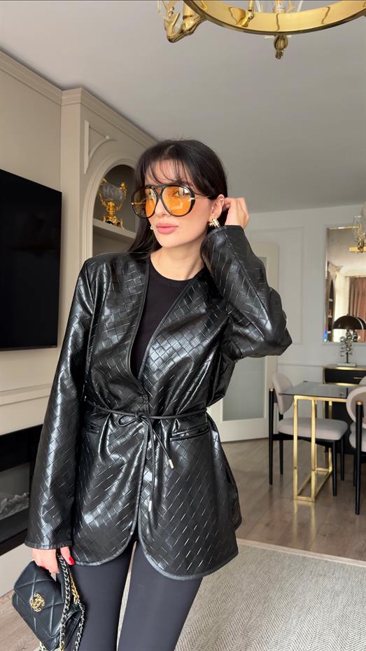 Bttg Siyah Deri Ceket