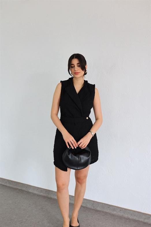 Buklet Siyah Tüvit Elbise