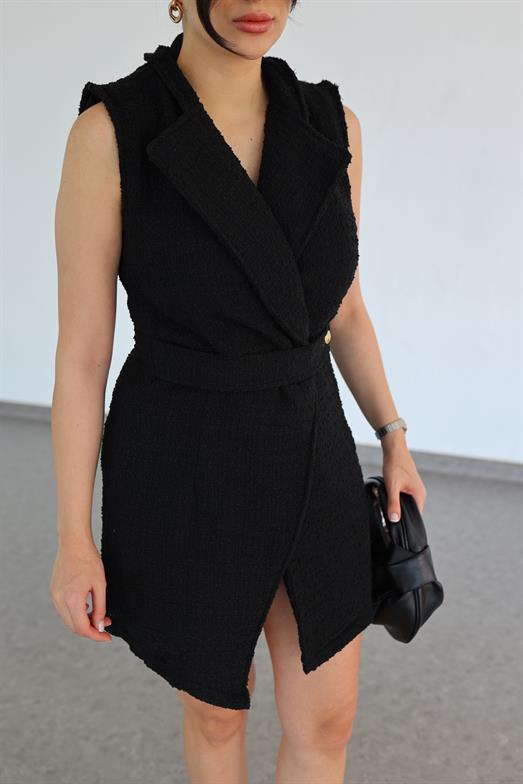 Buklet Siyah Tüvit Elbise