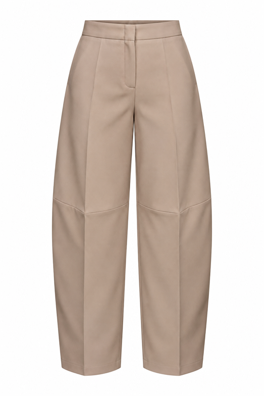 Camel Barrel Fit Kumaş Pantolon
