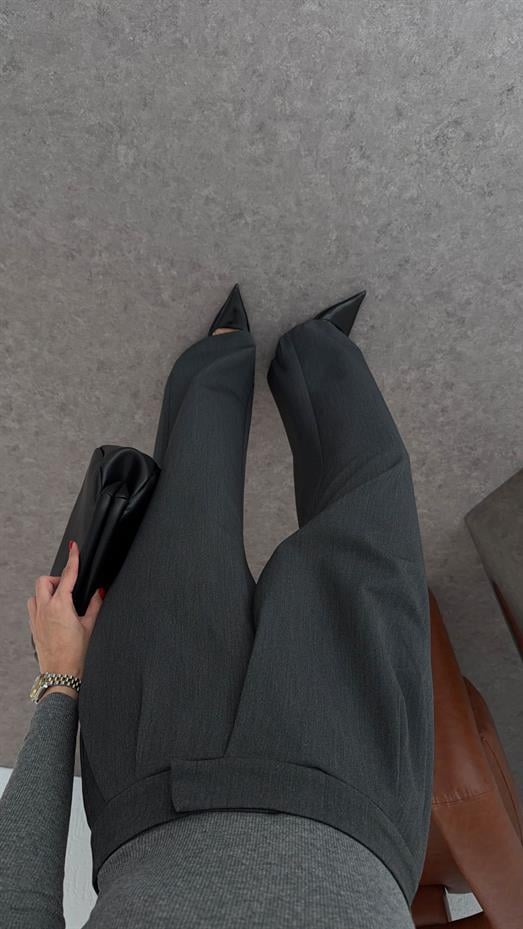 Çapraz Kemerli Antrasit Premium Pantolon