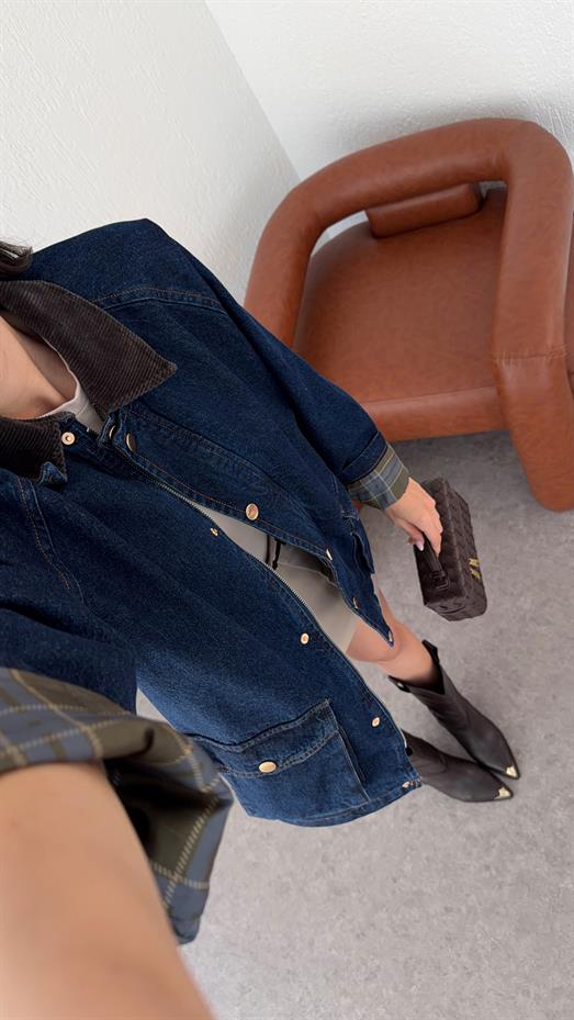 Cepli Astarlı Denim Ceket